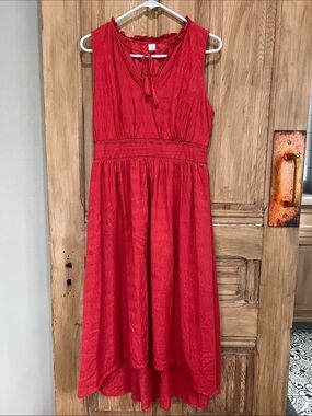 Old Navy Red High-Low Sleeveless Dress